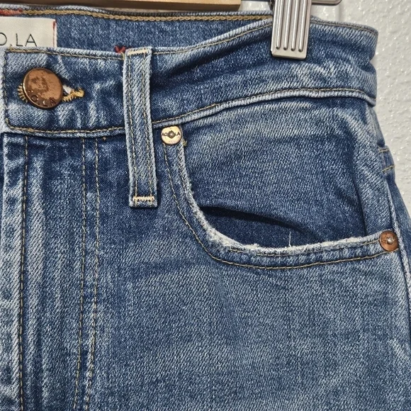 Alice + Olivia AO.LA high rise raw hem jeans size 25 - Picture 5 of 14